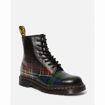 Dr Martens 1460 Tartan Kožené Lace Up - Cervene/ Zelene Cizmy Damske, DR0222